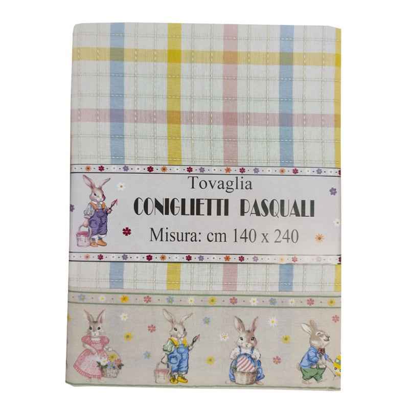 SET CUCINA TOVAGLIA PER 12 (140X240) COTONE DISEGNO CONIGLIETTI PASQUALI (22905)