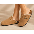 CIABATTA DONNA CAMOSCIO RICAMO