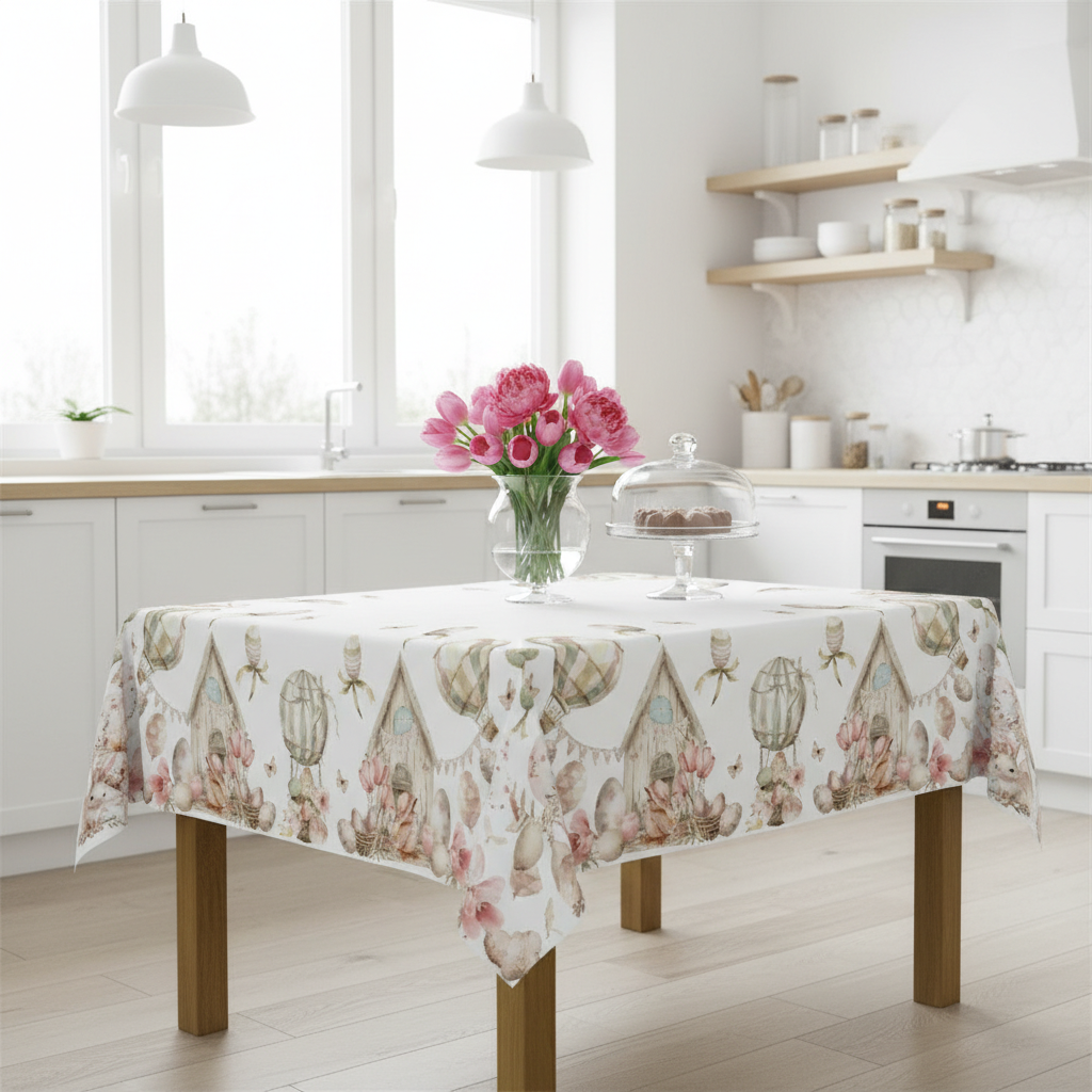 TOVAGLIA COTONE DIGITALE PASQUA PINK EASTER GIPETEX (20671P)