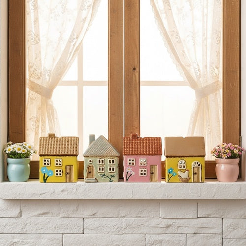 Casetta porta tea light  in ceramica mini Nyhavn in 4 varianti Ib Laursen (27602-99)