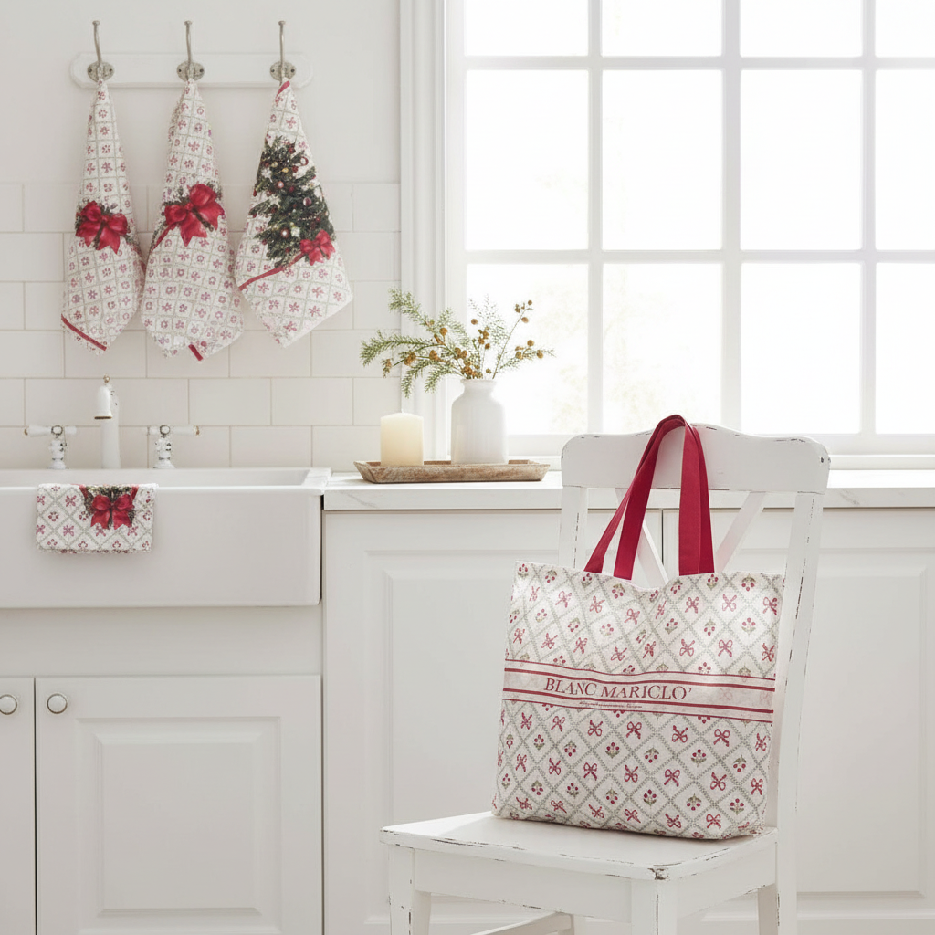 Shopper con 3 canovacci Natalizi cm 50x70 - La mia casa Chic