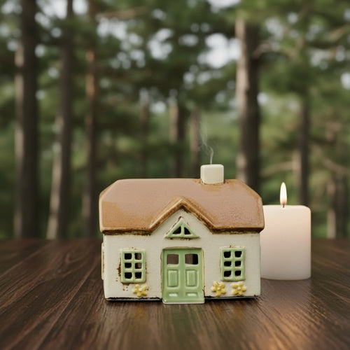 Casetta porta tea light  in ceramica Ebeltoft porta verde Ib Laursen (27704-01)