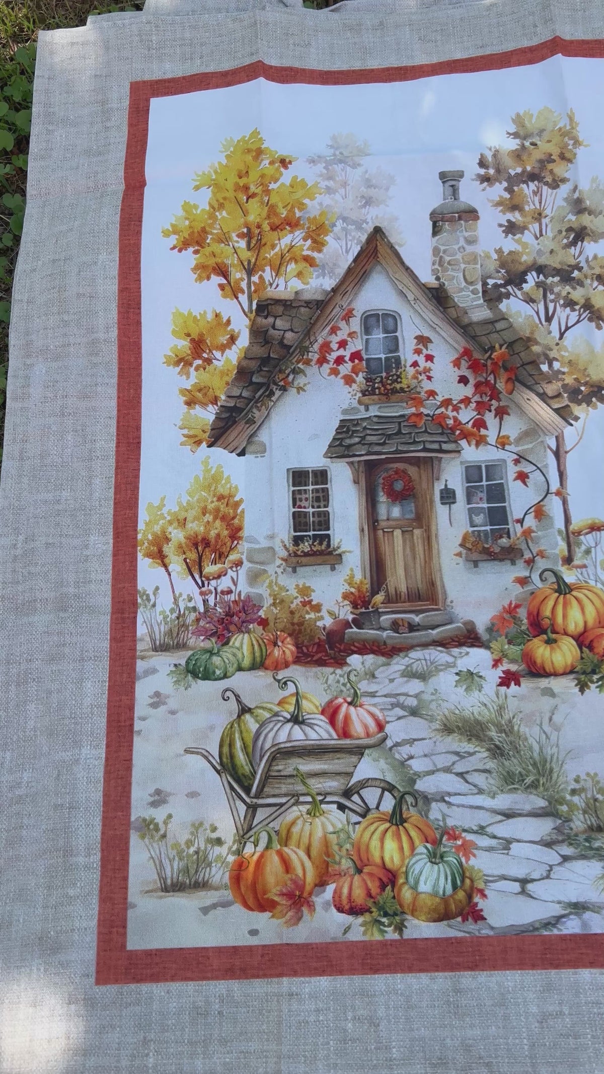 Strofinaccio/Canovaccio cm 50X70CM cotone digitale AUTUNNO PEZZOLI