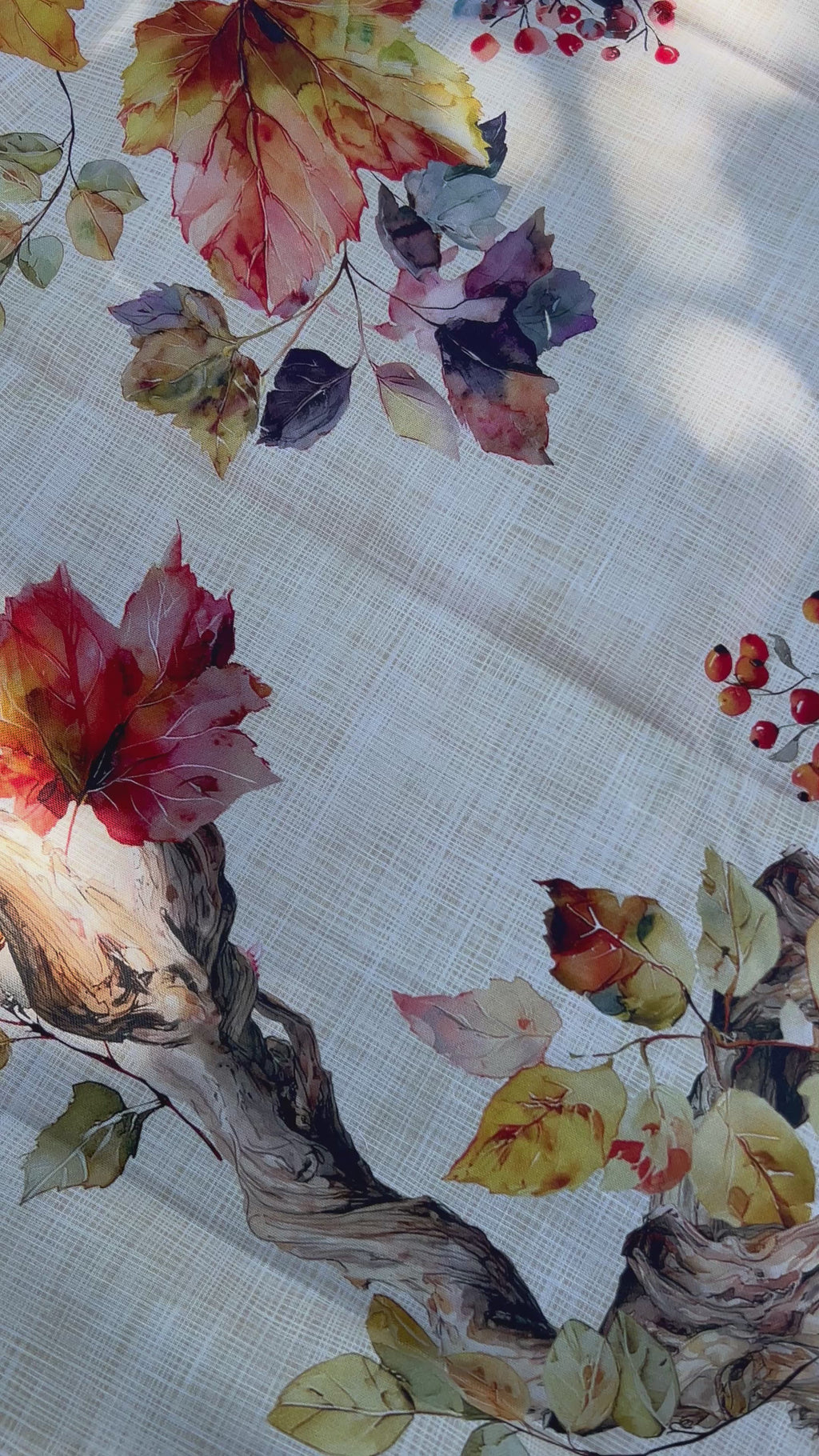 TOVAGLIA COTONE DIGITALE FOGLIE AUTUNNO ARCONATE