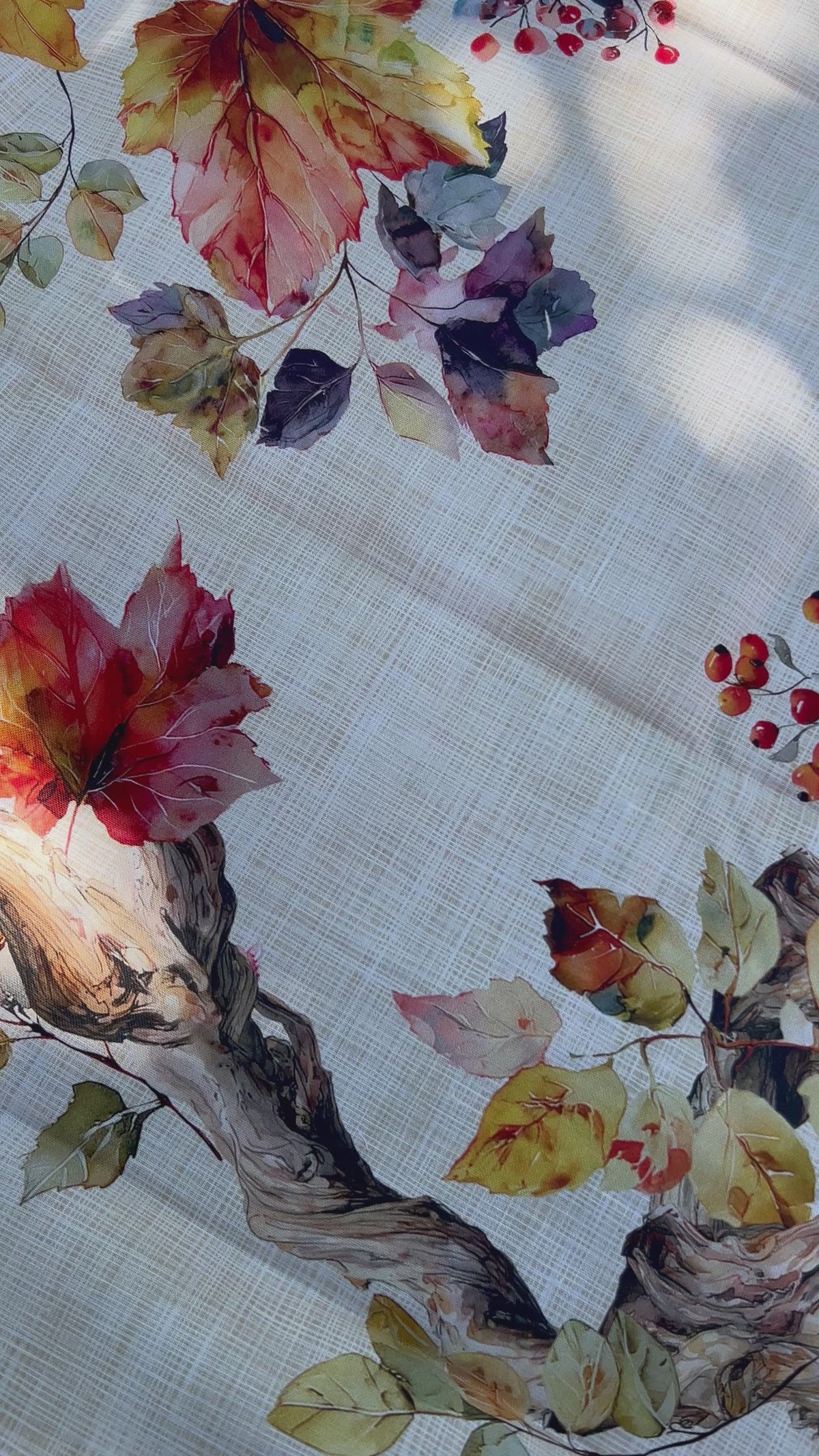 TOVAGLIA COTONE DIGITALE FOGLIE AUTUNNO ARCONATE