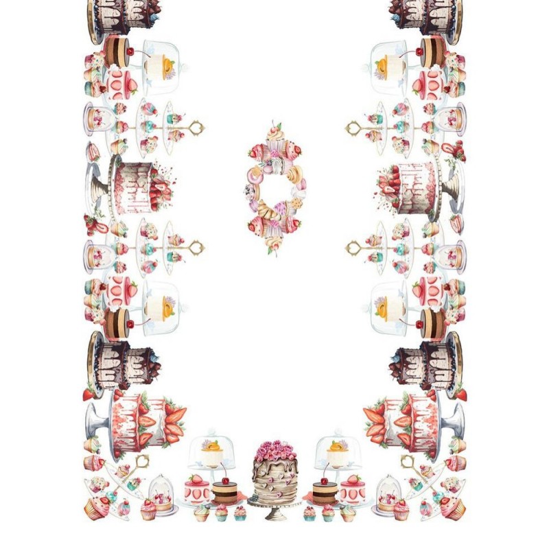 TOVAGLIA COTONE DIGITALE CUPCAKE GIPETEX 100% cotone Made in Italy