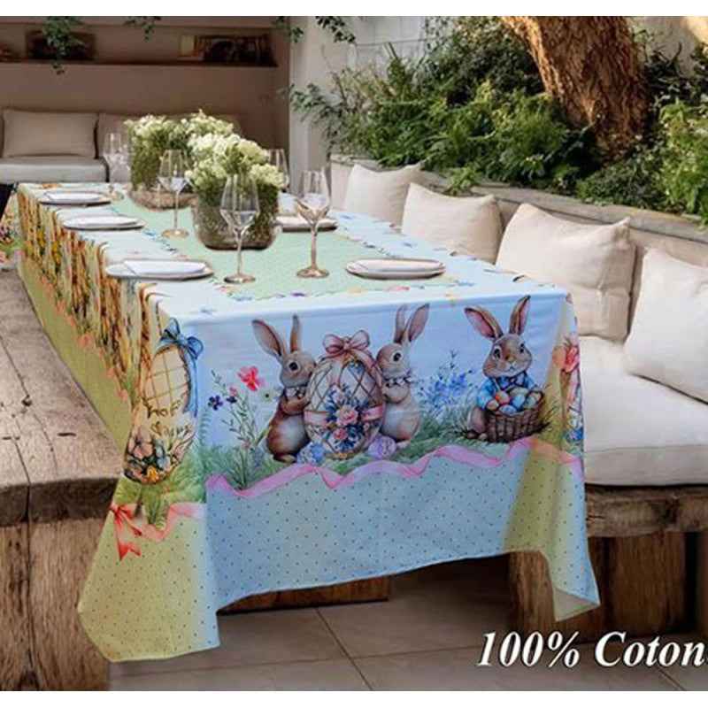 TOVAGLIA IN COTONE DIGITALE GREEN RABBIT DA 12