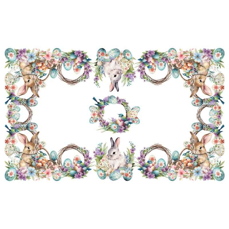 TOVAGLIA COTONE DIGITALE PASQUA COLORS GIPETEX (20671)