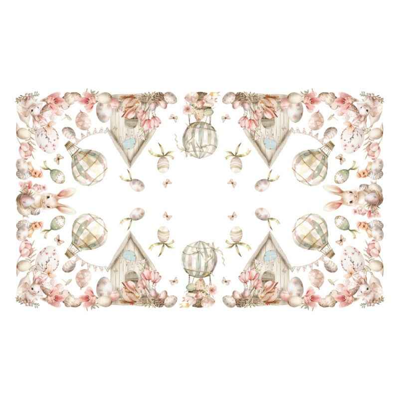 TOVAGLIA COTONE DIGITALE PASQUA PINK EASTER GIPETEX (20671P)